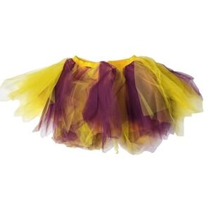 Purple Yellow Tutu Layered Skirt Womens XXL Halloween Party Dress Up Stage